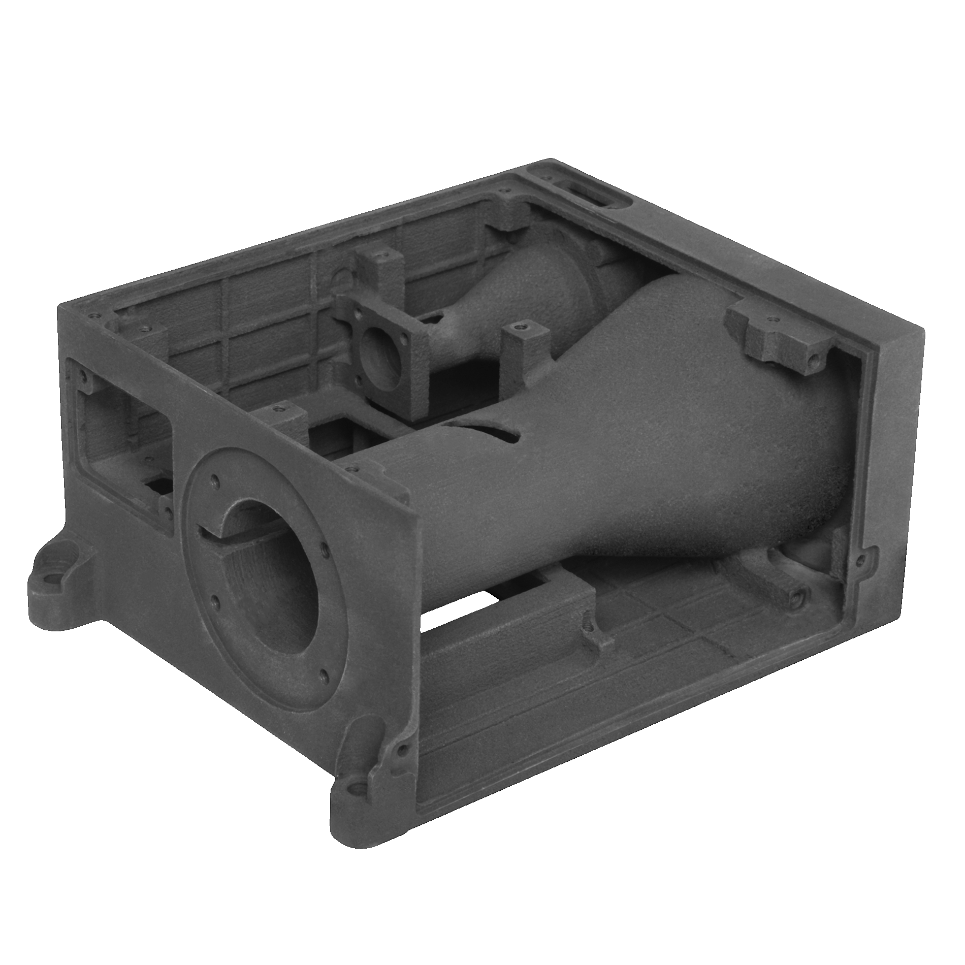 Custom aluminum enclosure with specialized connector ports